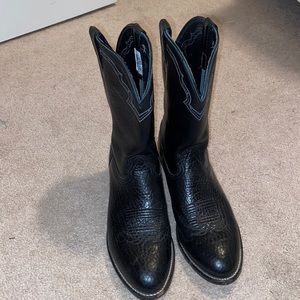 Larry Mahan Black Cowboy Boots Size 12D